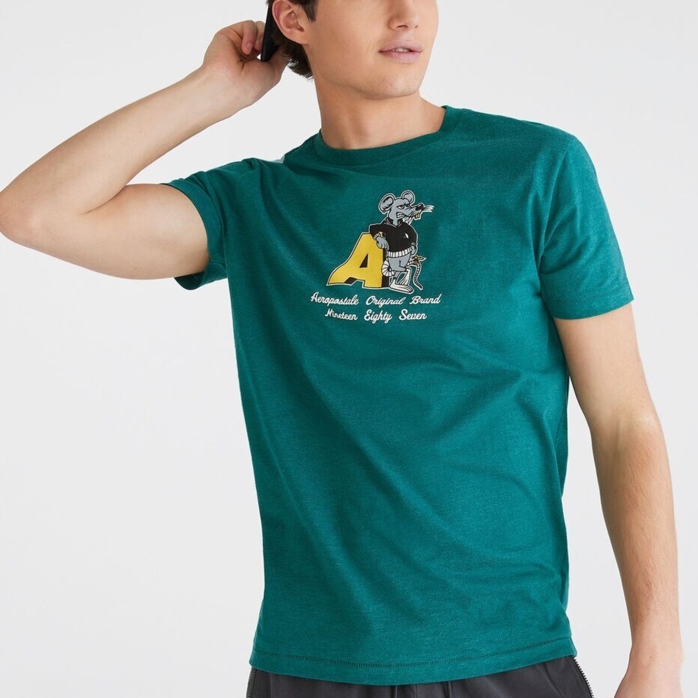 Aeropostale Green Men’s Rat Graphic Tee